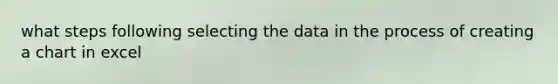 what steps following selecting the data in the process of creating a chart in excel