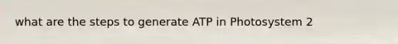 what are the steps to generate ATP in Photosystem 2