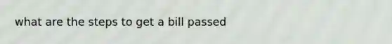 what are the steps to get a bill passed