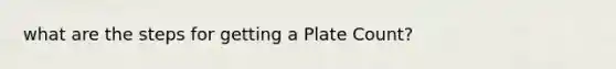 what are the steps for getting a Plate Count?