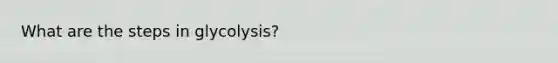 What are the steps in glycolysis?