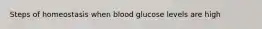 Steps of homeostasis when blood glucose levels are high