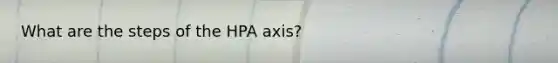 What are the steps of the HPA axis?