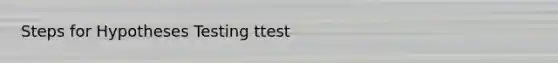 Steps for Hypotheses Testing ttest