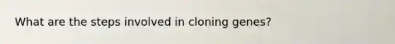 What are the steps involved in cloning genes?