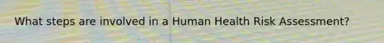 What steps are involved in a Human Health Risk Assessment?