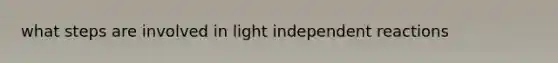 what steps are involved in light independent reactions