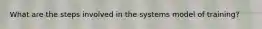 What are the steps involved in the systems model of training?
