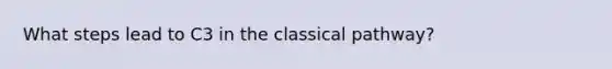 What steps lead to C3 in the classical pathway?