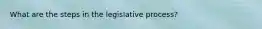 What are the steps in the legislative process?