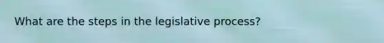 What are the steps in the legislative process?