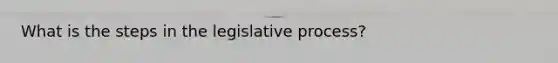 What is the steps in the legislative process?