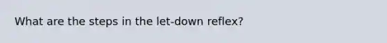 What are the steps in the let-down reflex?