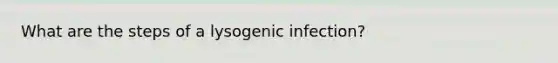 What are the steps of a lysogenic infection?