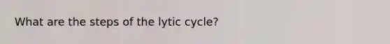 What are the steps of the lytic cycle?