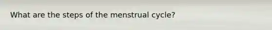 What are the steps of the menstrual cycle?