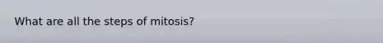 What are all the steps of mitosis?