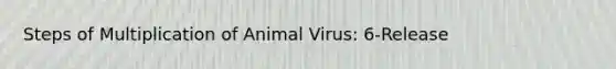 Steps of Multiplication of Animal Virus: 6-Release