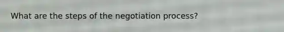 What are the steps of the negotiation process?