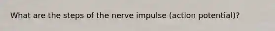 What are the steps of the nerve impulse (action potential)?