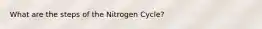 What are the steps of the Nitrogen Cycle?