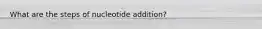 What are the steps of nucleotide addition?