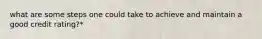what are some steps one could take to achieve and maintain a good credit rating?*