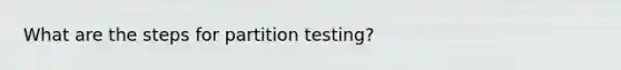 What are the steps for partition testing?