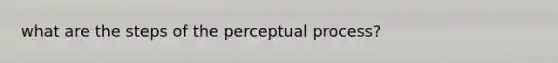 what are the steps of the perceptual process?