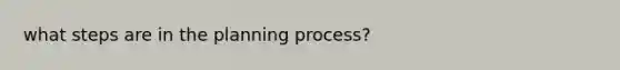 what steps are in the planning process?