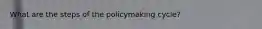 What are the steps of the policymaking cycle?