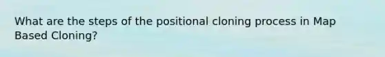 What are the steps of the positional cloning process in Map Based Cloning?