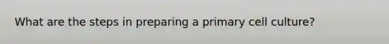 What are the steps in preparing a primary cell culture?