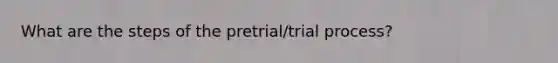 What are the steps of the pretrial/trial process?