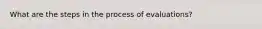 What are the steps in the process of evaluations?