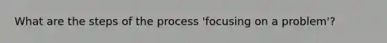 What are the steps of the process 'focusing on a problem'?