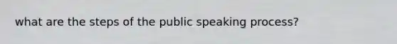 what are the steps of the public speaking process?