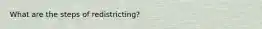 What are the steps of redistricting?