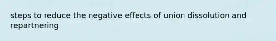 steps to reduce the negative effects of union dissolution and repartnering