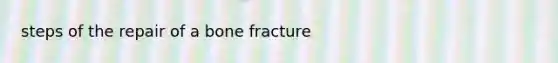 steps of the repair of a bone fracture