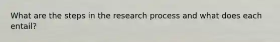 What are the steps in the research process and what does each entail?