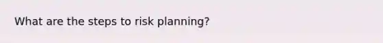 What are the steps to risk planning?