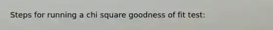 Steps for running a chi square goodness of fit test: