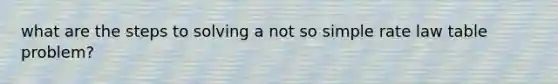 what are the steps to solving a not so simple rate law table problem?