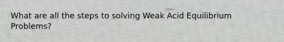 What are all the steps to solving Weak Acid Equilibrium Problems?