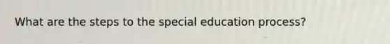 What are the steps to the special education process?