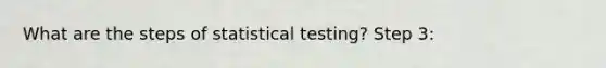 What are the steps of statistical testing? Step 3: