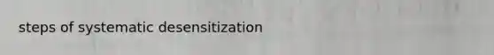 steps of systematic desensitization