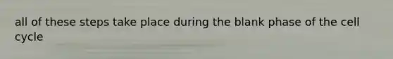 all of these steps take place during the blank phase of the cell cycle