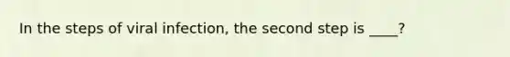 In the steps of viral infection, the second step is ____?